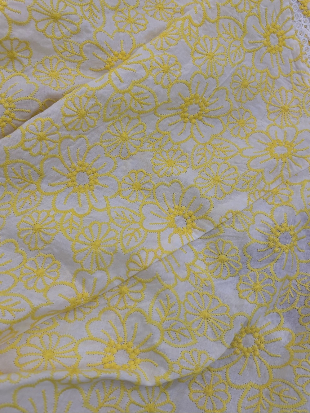 Melloday Nordstroms white yellow embroidered floral one shoulder hi-low dress S - Picture 9 of 9